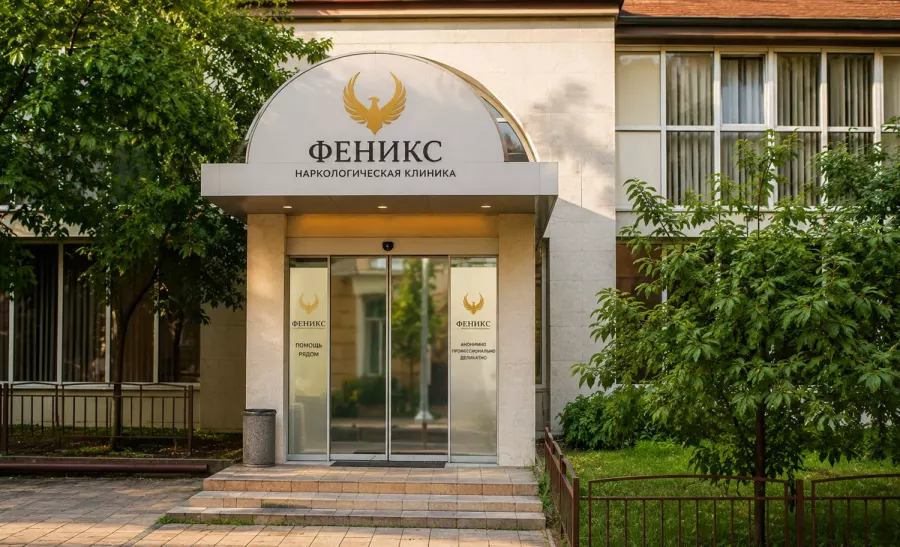 Вход в наркологическую клинику «Феникс» в Алапаевске